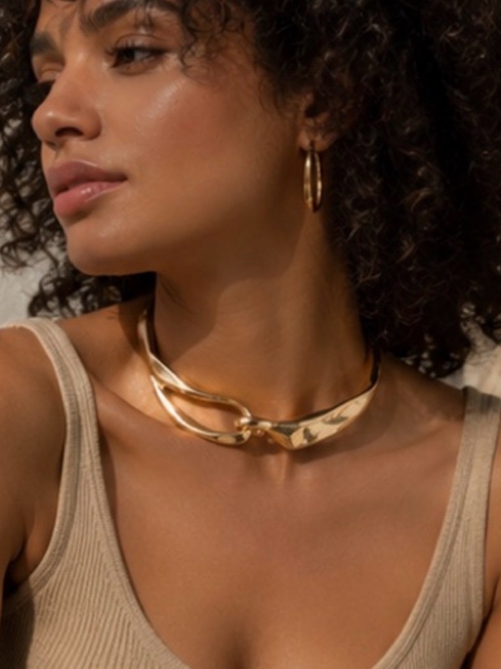 Gold Sculptural Necklace